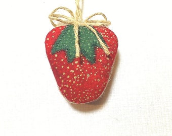 Small Red Strawberry Ornament | Rustic Country | Party Favors | Tree Ornament | Farmhouse Decor | Christmas Ornaments |Gift Idea | #1