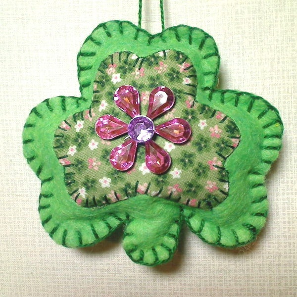 Green Shamrock | St. Patrick's Day | Irish Decor | Party Favor | Spring Decor | Tree Ornament | Handmade Gift |Package Topper | Accent |#1