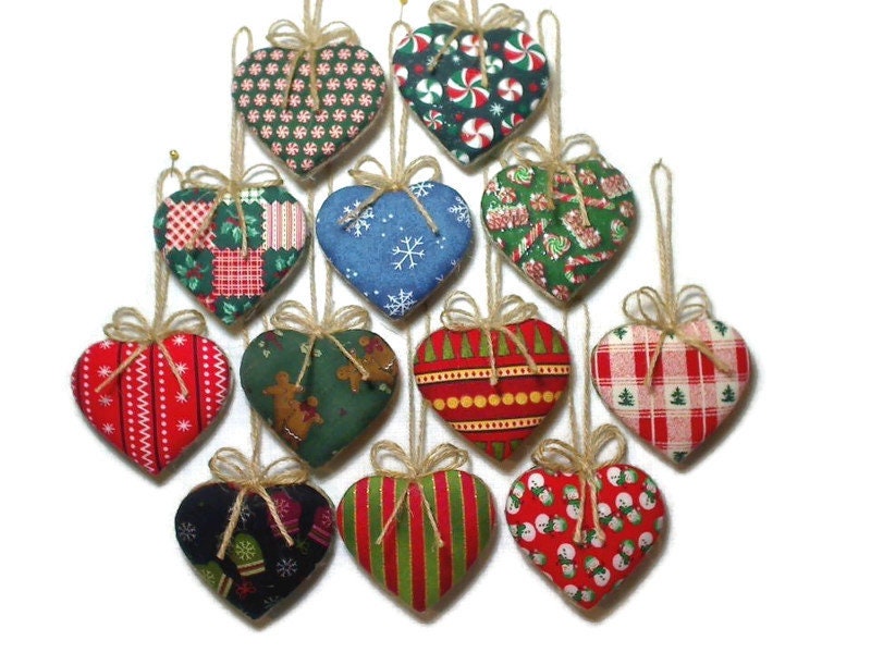 Red Wooden Christmas Ornaments, Farmhouse Decor, Folk Heart Ornaments, Folk  Decor, Organic Wood Ornaments, Hygge Christmas 