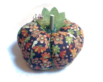 Size 4 | Floral Print | Fabric Pumpkin | Fall Decor | Thanksgiving Decor | Handmade Gift Idea | Halloween Decor | Shelf Sitter | #17