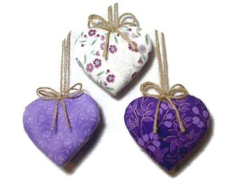 Purple Heart Ornaments | Easter - Spring Decor | Party Favor | Tree Ornament | Holiday Decorations | Handmade Gift Idea | Set/ 3 |#2