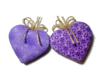 Purple / Lavender Heart Ornaments | Birthday | Party Favors | Wedding/Bridal | Tree Ornament | Valentine's Day | Handmade Gift |Set/2 |#2