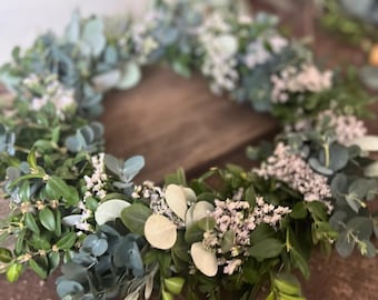 Kranz aus echten Blumen – Handgefertigt, ideal als Türkranz oder Tischdeko