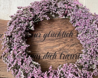 Trockenblumen Kranz Strandflieder / Hält ewig / Zeitlose Wanddeko / Türkranz langlebig / Handgemacht 20-30 cm
