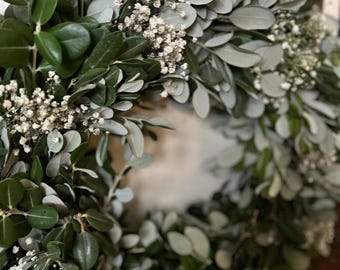 Kranz Eichenblätter & Schleierkraut | Deko Kranz natur Floristik türkranz tischkranz