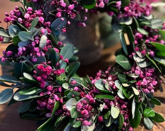 Schleierkraut Kranz mit Naturgrün – Handgemachte Deko zum Aufhängen