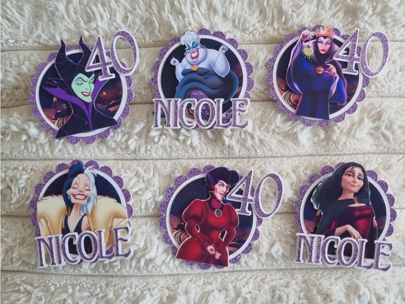 Princess VS Villains Cupcake Toppers - Etsy