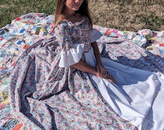 Custom Child Girl Williamsburg Colonial Dress Costume Size 3 to 14