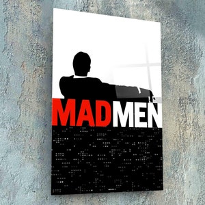 Mad Man Tempered Glass Wall Decor, Mad Man Movie Wall Decor, Movie Room Decor, Man Cave Gifts, Movie Art, TV Series Glass Wall Decor