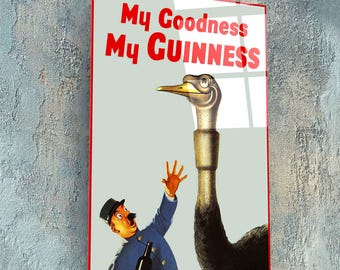 Arte mural de vidrio Guinness, Impresión de pared "Mi Dios, mi Guinness", Decoración de pared de cerveza negra irlandesa, Decoración de bar, Papel pintado de cafetería, Regalos bonitos para el hogar