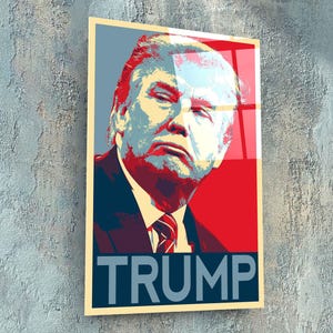 Trump Glass Wall Art, Donald Trump Pop Art, President Office Wall Decor, Trump Wall Art, Political Wall Decor, Political Memorabilia Gifts