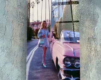 Beverly Hills Tempered Glass Wall Decor, Beverly Hills Wall Art, Luxury Lifestyle Print, California Decor, Pink Glass Decor, Girl Room Decor