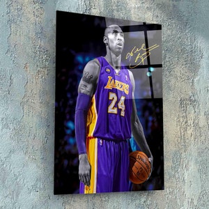 Legendary Basketball Player Glass Wall Decor, Kobe Tempered Glass Wall Art, Man Cave Decor, Basketball Fan Wall Art, Sports Fan Gifts