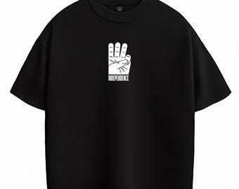 Oversized T-shirt Independence: minimalistisch Oekraïens onafhankelijkheidssymbool | Uniseks streetwear-T-shirt