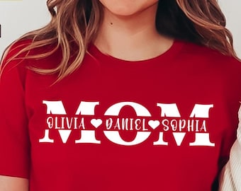 Personalized Mom Shirt, Mom T-Shirt Personalized with Child's Name Shirt, Custom Gift for Mom, Mother's Day Shirt, Gift for Mom, Mama Shirt
