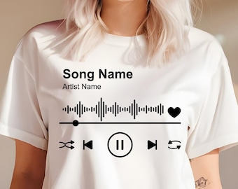 Camiseta con nombre de canción personalizado: regalo personalizado para amantes de la música