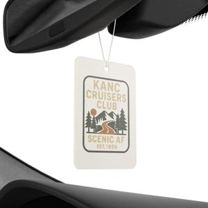 Kanc Cruisers Club Car-luchtverfrisser - pittoresk NH-ontwerp | Dennen, ijzel of nieuwe autogeur | Cadeau witte bergen, gebladerte cruisevibes afbeelding 2