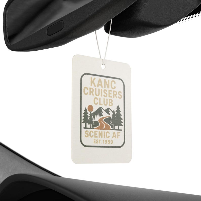 Kanc Cruisers Club Car-luchtverfrisser - pittoresk NH-ontwerp | Dennen, ijzel of nieuwe autogeur | Cadeau witte bergen, gebladerte cruisevibes afbeelding 2