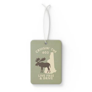 Cruisin' the 603 Car Air Freshener - New Hampshire Moose Design | Pine, Black Ice, or New Car Scent | NH Gift, Local Pride, Cabin Decor image 7