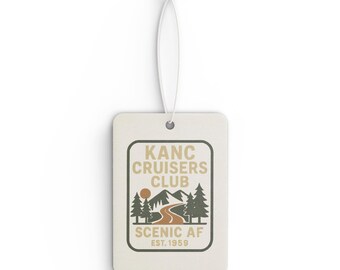 Kanc Cruisers Club Car-luchtverfrisser - pittoresk NH-ontwerp | Dennen, ijzel of nieuwe autogeur | Cadeau witte bergen, gebladerte cruisevibes