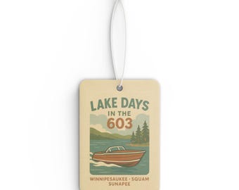 Lake Days in de 603 luchtverfrisser | Cadeau NH Lakes Region | Winnipesaukee-souvenir | Squam, Sunapee | Vintage Chris-Craft bootauto-accessoire