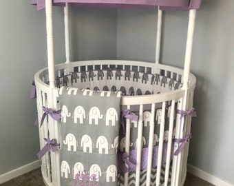 custom round crib bedding