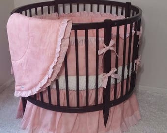 Round Crib Bedding Set Gray Elephant And Your Choice Of Accent Etsy