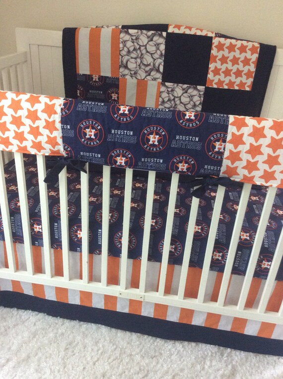 Houston Astros Baby Bedding Crib Set Orange White Blue Etsy