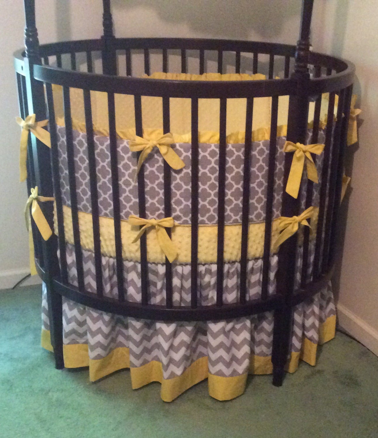 custom round crib bedding