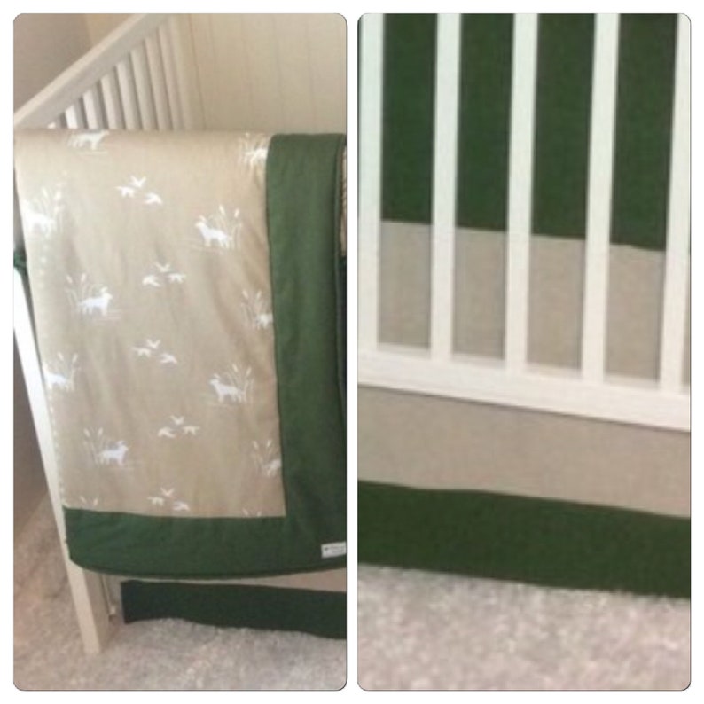 hunter green crib sheet