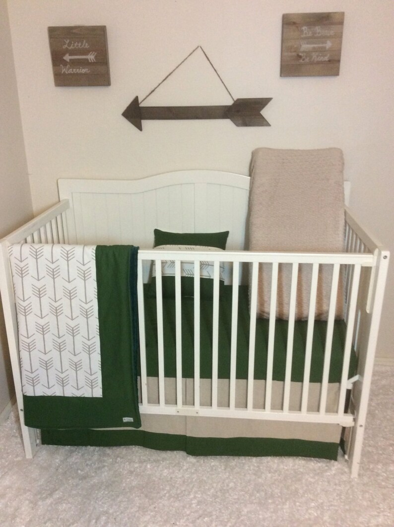 hunter green crib sheet