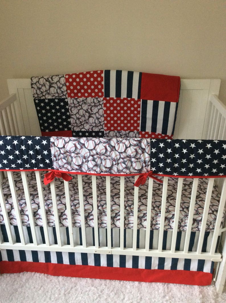 red and white crib bedding