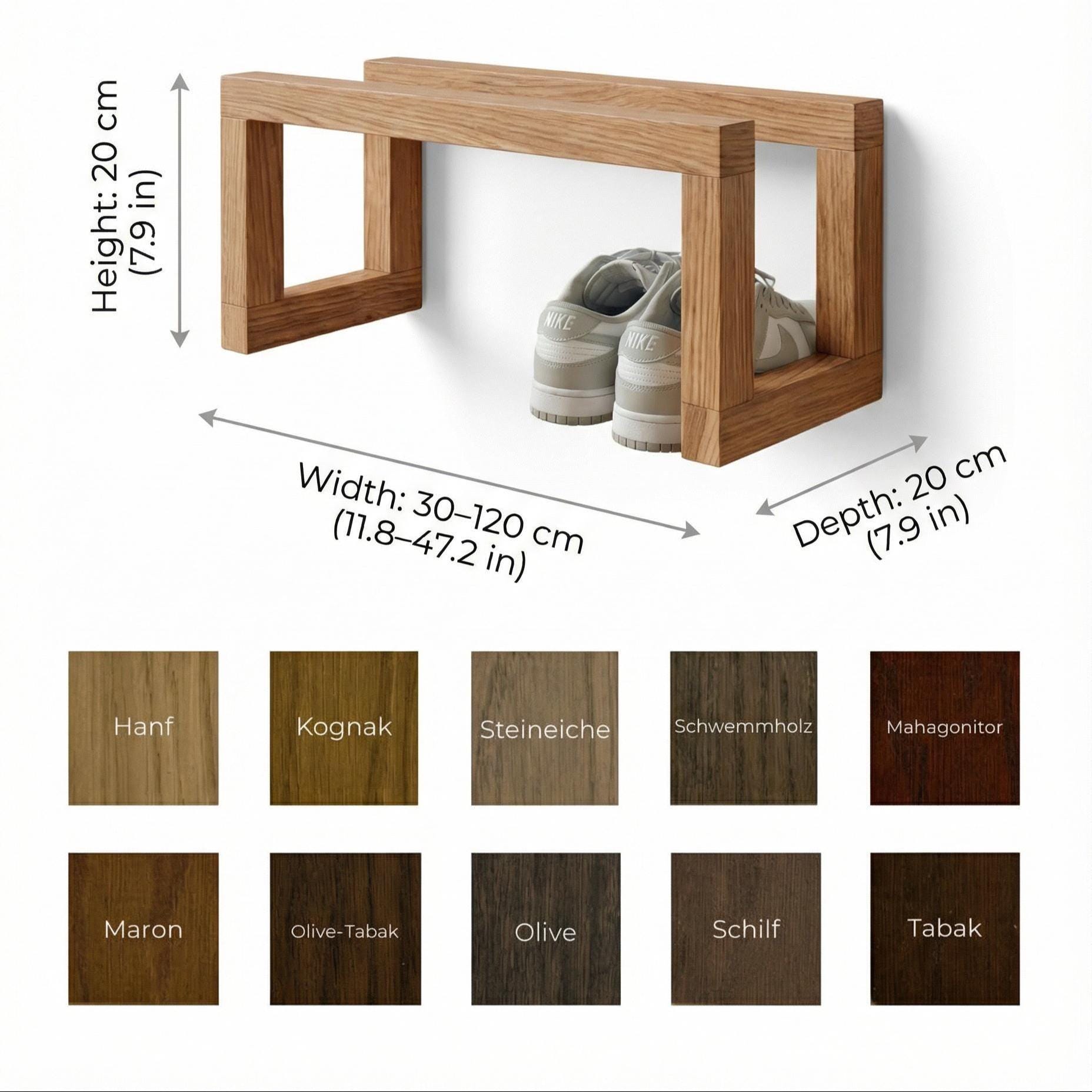 Zen Shoe Rack Japandi Style Shoe Rack – Solid Wood Low Floor Stand, Zen Minimal ...