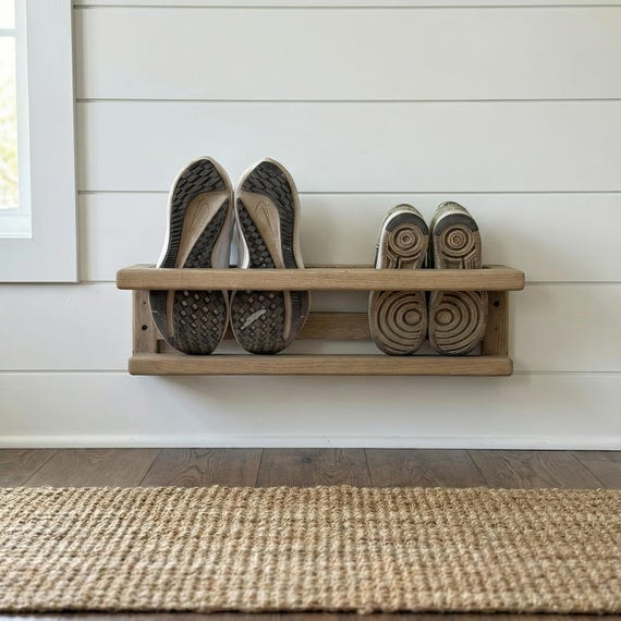 Slim Floating Shoe Rack – Compact Wall Shelf for Apartments
