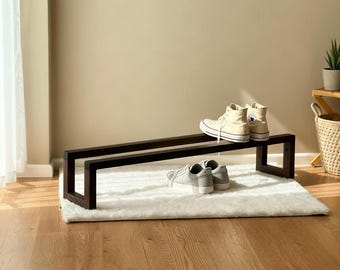 Compact Shoe Storage Rack – Wood Organizer for Closet or Hallway
