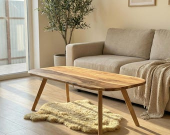 Walnut Coffee Table – Solid Wood Minimalist Living Room Table
