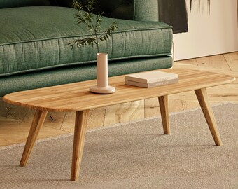 Modern Wooden Coffee Table – Minimalist Scandinavian Style, Perfect for Cozy Living Rooms & Contemporary Interiors