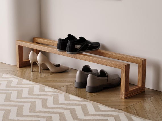 Wooden Shoe Rack Organizer - Multi-Tiered Shoe Rack for Entryway, Closet, or Hallway, Space-Saving Shoe Rack for Neat Shoe Storage