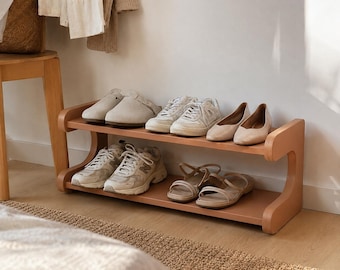 Narrow Shoe Rack, Small Space Shoe Organizer, Modern Entryway Shelf, Apartment Shoe Storage