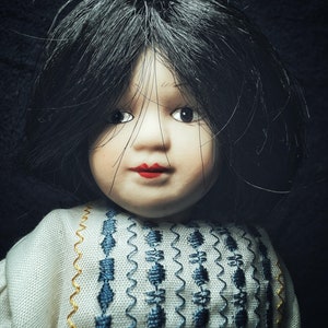 HAUNTED DOLL - Vintage Porzellan Puppe mit Geister Aufsatz - Rosena