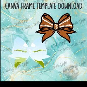 Football Bow Canva Frames Digital Download, Instant PNG Frames for Easy Design, Easter Canva Frame