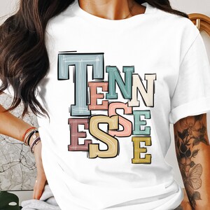 Tennessee T-Shirt, State Pride Tee, Colorful Tennessee Graphic T Shirt, Souvenir Shirt, Vacation Trip Tee, Gift Idea, Women&#39;s and Men&#39;s