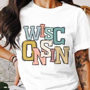 Wisconsin T-Shirt, Buntes Zustands-Stolz-T-Stück, Retro Art WI Geschenk, Heimat-Zustands-Hemd, Wisconsin-Andenken, Reise-T-Stück, Wisconsin-Kleidung