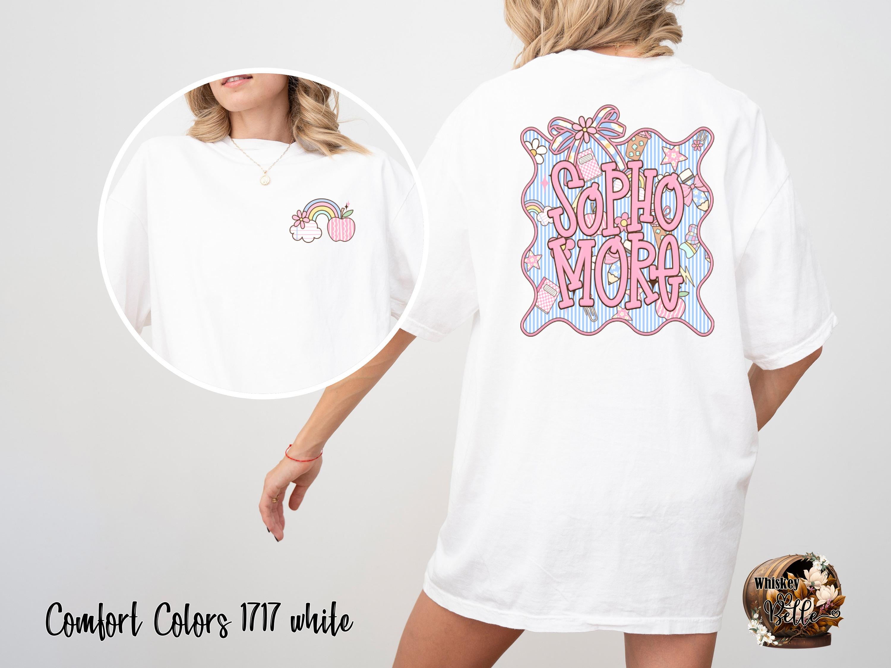 Comfort Colors Sophomore T Shirt, Back to School TShirt, Cute Pink Freshman Tees, School Outfit, Student T-Shirt, Trendy Aesthetic Tee