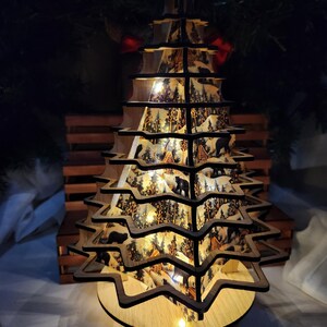Wood Christmas Tree, Lighted Tree, Wood Tree Decor, Christmas Decor