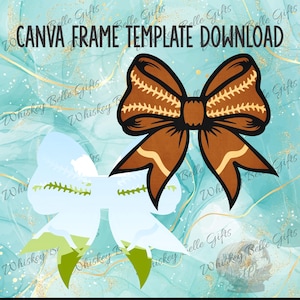 Football Bow Canva Frames Digital Download, Instant PNG Frames for Easy Design, Easter Canva Frame