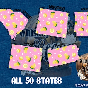 Téléchargement numérique Bundle des États-Unis, conception de citron de l'Arkansas, impression numérique, art de la carte de l'État, Cricut SVG, conception par sublimation, projet de bricolage