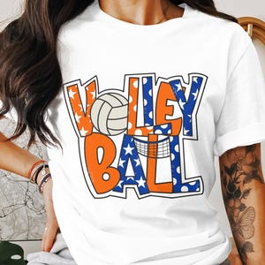 Camiseta de voleibol, diseño patriótico, estrellas y rayas, ropa deportiva con espíritu de equipo, regalo para los amantes del voleibol.