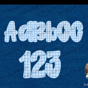 Digital Preppy Gingham Alphabet Download, ABC, Numbers, Cute Letters, Scrapbooking, Crafts, Sublimation Design, Clipart, Print, PNG