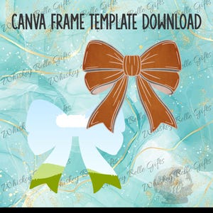 Bow Canva Frames Digital Download, Instant PNG Frames for Easy Design, Easter Canva Frame